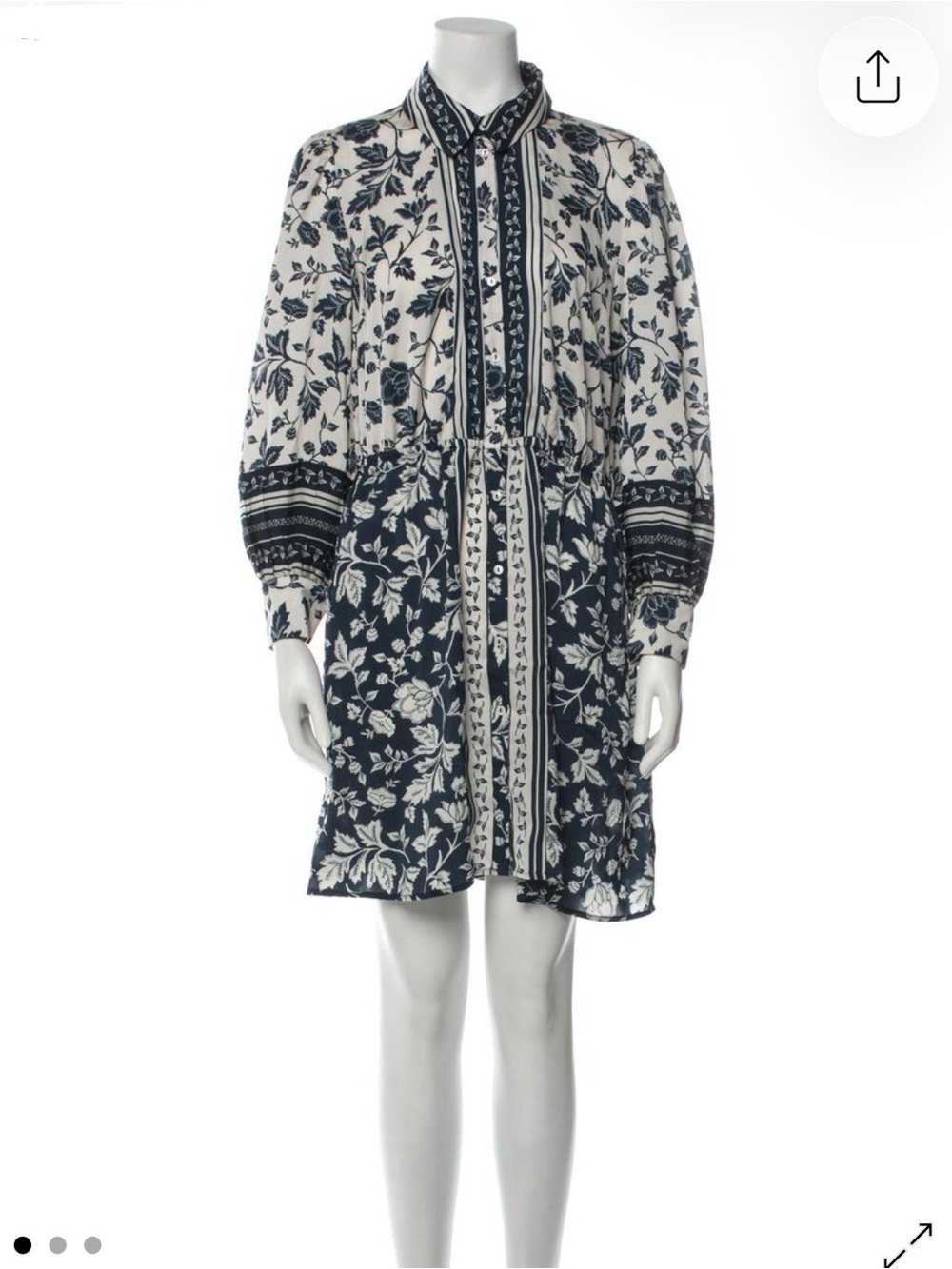 BA&SH Floral Navy Shirt Dress